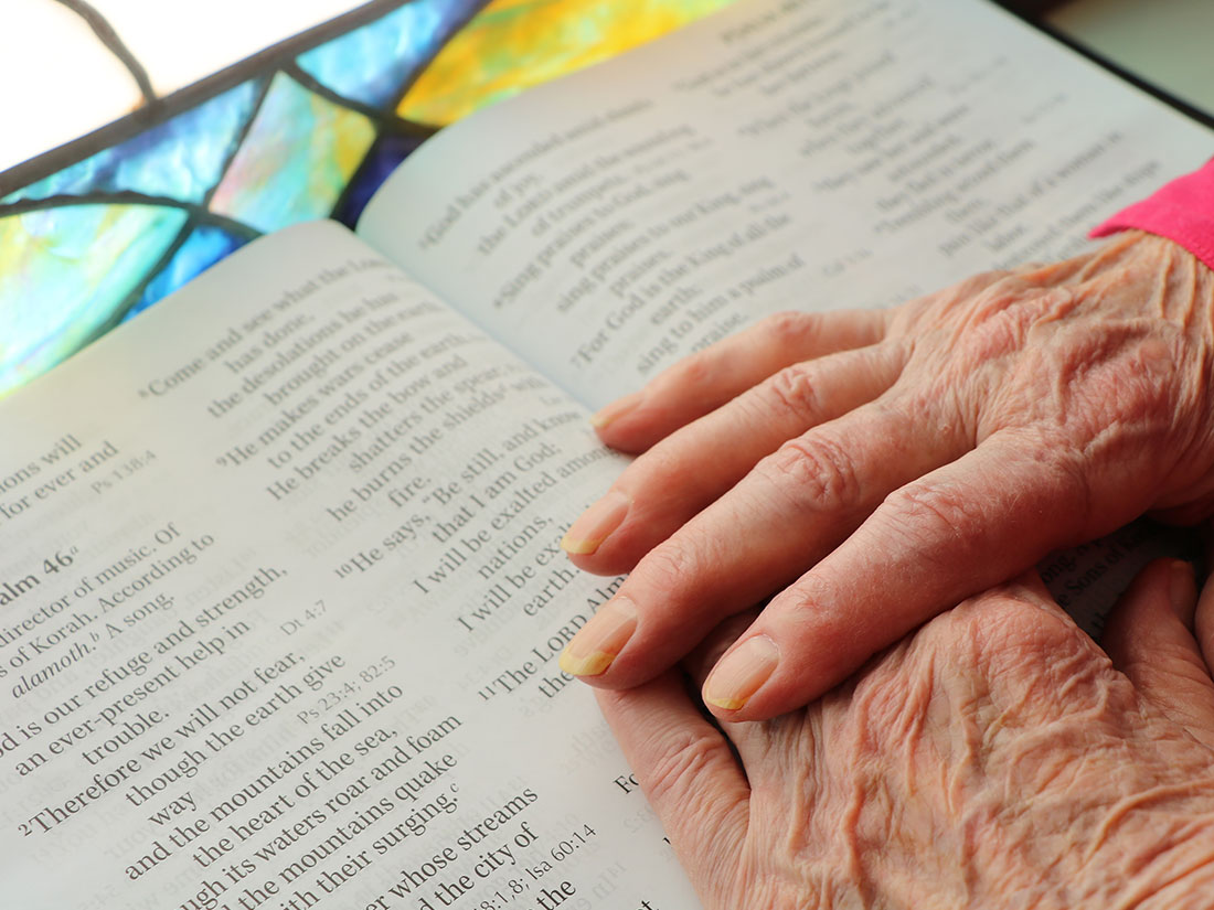 senior hands on bible