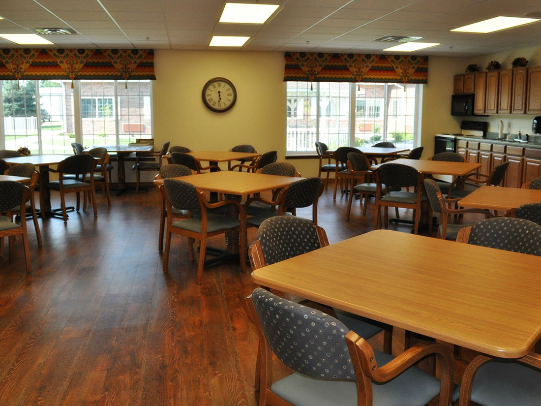 evergreen assisted living residence dining room